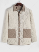 ZAFUL Veste de Doudoune Matelassée Boutonnée en Couleur Jointive L Jaune clair