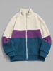 ZAFUL Veste en Tissu Duveteux Zippée en Blocs de Couleurs avec Poche 2xl