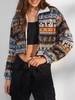 ZAFUL Veste en Tricot Cerf de Noël à Cordon en Fausse Laine M