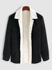 ZAFUL Veste Fourré à Double Poches Design en Velours Côtelé Xl Noir