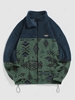 ZAFUL Veste Fourrée à Imprimé Aztèque Ethnique Zippée Xxl Vert profond