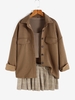 ZAFUL Veste Matelassée à Goutte Epaule L Café
