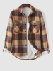 ZAFUL Veste Motif à Carreaux avec Poche à Rabat Design en Fausse Laine Xxl Jaune