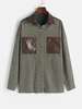 ZAFUL Veste Panneau en Tweed en Cuir PU S