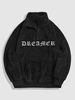 ZAFUL Veste Pull-over Lettre Brodée DREAMER S Noir