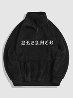 ZAFUL Veste Pull-over Lettre Brodée DREAMER S Noir