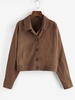 ZAFUL Veste Simple Boutonnée à Goutte Epaule M Café profond
