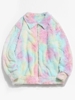 ZAFUL Veste Teintée Fourrée Zippée L Rose clair