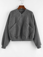 ZAFUL Veste Zippée à Manches Raglan avec Poche Xl Gris foncé