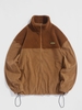 ZAFUL Veste Zippée Fourrée Jointive en Velours Côtelé Doublé Polaire Xl Café