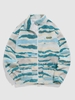 ZAFUL Veste Zippée Fourrée Teintée Design avec Double Poches en Tissu Duveteux Xl Vert profond