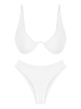 ZAFUL ZAFUL Maillot de Bain Bikini à Armature à Taille Haute S Blanc