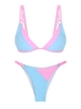 ZAFUL ZAFUL Maillot de Bain Bikini à Bretelle Bague en O en Blocs de Couleurs Taille unique Bleu clair