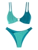 ZAFUL ZAFUL Maillot de Bain Bikini Bicolore Texturé Nid D