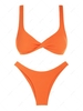 ZAFUL ZAFUL Maillot de Bain Bikini Cheeky Texturé Côtelé Torsadé S Orange