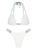 ZAFUL ZAFUL Maillot de Bain Bikini Côtelé à Col Halter S Blanc