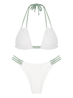 ZAFUL ZAFUL Maillot de Bain Bikini Côtelé à Col Halter S Blanc