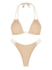 ZAFUL ZAFUL Maillot de Bain Bikini Côtelé à Col Halter S Café lumière