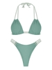 ZAFUL ZAFUL Maillot de Bain Bikini Côtelé à Col Halter S Vert