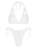 ZAFUL ZAFUL Maillot de Bain Bikini Côtelé Anneau en O à Bretelle S Blanc
