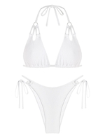 ZAFUL ZAFUL Maillot de Bain Bikini Côtelé Anneau en O à Bretelle S Blanc