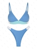 ZAFUL ZAFUL Maillot de Bain Bikini Côtelé en Blocs de Couleurs S Bleu