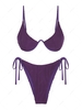 ZAFUL ZAFUL Maillot de Bain Bikini Côtelé Plissé Noué à Côté à Armature Unique S Concorde