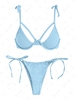 ZAFUL ZAFUL Maillot de Bain Bikini Découpé à Pois à Armature Taille unique Bleu clair