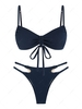 ZAFUL ZAFUL Maillot de Bain Bikini Métallique à Bretelle S Bleu profond