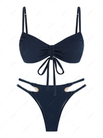 ZAFUL ZAFUL Maillot de Bain Bikini Métallique à Bretelle S Bleu profond