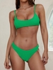 ZAFUL ZAFUL Maillot de Bain Bikini Texturé à Coupe Haute Taille unique Vert