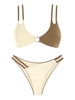 ZAFUL ZAFUL Maillot de Bain Bikini Texturé Bicolore Bague en O Taille unique Café lumière