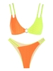 ZAFUL ZAFUL Maillot de Bain Bikini Texturé Bicolore Bague en O Taille unique Orange