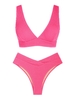 ZAFUL ZAFUL Maillot de Bain Bikini Texturé Croisé Vague S Rose clair