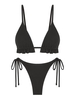 ZAFUL ZAFUL Maillot de Bain Bikini Texturé Noué à Côté à Volants à Cordon S