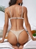 ZAFUL ZAFUL Maillot de Bain Bikini Thong Léopard Triangulaire S Blanc