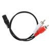 0.25 Mètre RCA Audio Câble 3.5mm Femelle à 2 RCA Mâle Stéréo Adaptateur Y Câble pour HDTV Casque Amplificateur