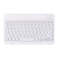 0301 clavier BT sans fil Ultra-mince Mini clavier rond Portable clavier 78 touches pour tablette Android / Windows / iOS / ordinateur portable blanc