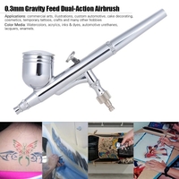 0.3mm alimentation par gravité à double action Airbrush peinture aérosol Kit Pistolet avec buse Spanner & Dropper