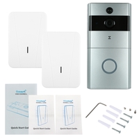 1 * 720P WiFi Interphone visuel porte téléphone + 2 * sans fil Sonnette carillon