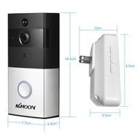 1 * KKmoon 720 P WiFi Interphone visuel Porte Téléphone + 1 * Carillon Sans Fil Sonnette