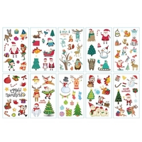 1 feuille de corps décoratif étiquette joyeux noël motif de père noël autocollants T-attoo pour la fête