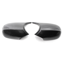 1 paire de boîtiers de rétroviseurs inversés Bullhorn noir carbone pour BMW E90