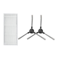 1 paire de brosses latérales + 1Pc filtre à poussière accessoires de remplacement de remplacement pour aspirateur Midea i2 / VCR03