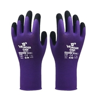 1 paire de gants de travail imprégnés de nitrile Gants de sécurité pour entrepôt de maintenance de jardinage pour hommes et femmes (Bleu S)