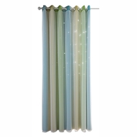 1 panneau étoiles rideaux étoiles rideaux occultants coloré double couche étoiles fenêtre rideaux