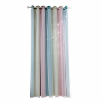 1 panneau étoiles rideaux étoiles rideaux occultants coloré double couche étoiles fenêtre rideaux