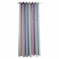 1 panneau étoiles rideaux étoiles rideaux occultants coloré double couche étoiles fenêtre rideaux