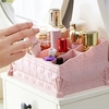 1 Pcs Comestic Boîte De Rangement Maquillage Organisateur Multi Fonction Fleur Décor Chic Boîte pour Rouges à Lèvres Télécommande Stylos Téléphones Rose