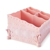 1 Pcs Comestic Boîte De Rangement Maquillage Organisateur Multi Fonction Fleur Décor Chic Boîte pour Rouges à Lèvres Télécommande Stylos Téléphones Rose